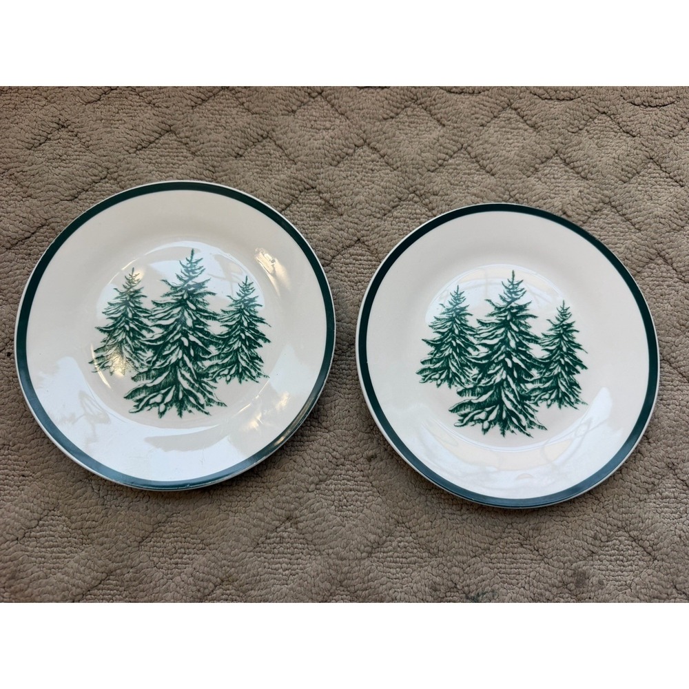 Royal Norfolk Christmas/Winter/Tree Appetizer/Snack Plate-set Of 2